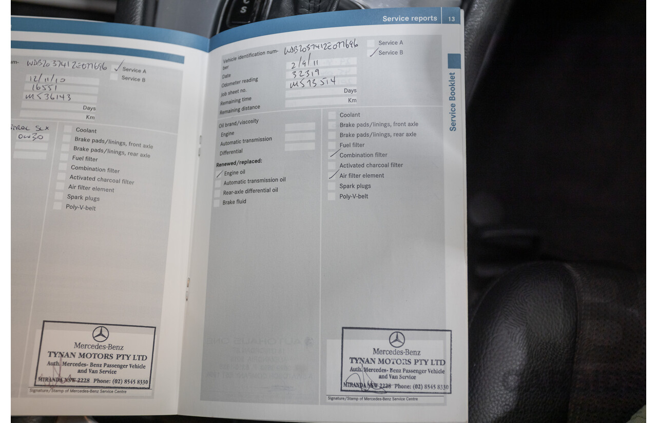 02/2010 Mercedes-Benz CLC200 Kompressor 203 MY10 2D Coupe Solid Black Supercharged 1.8L