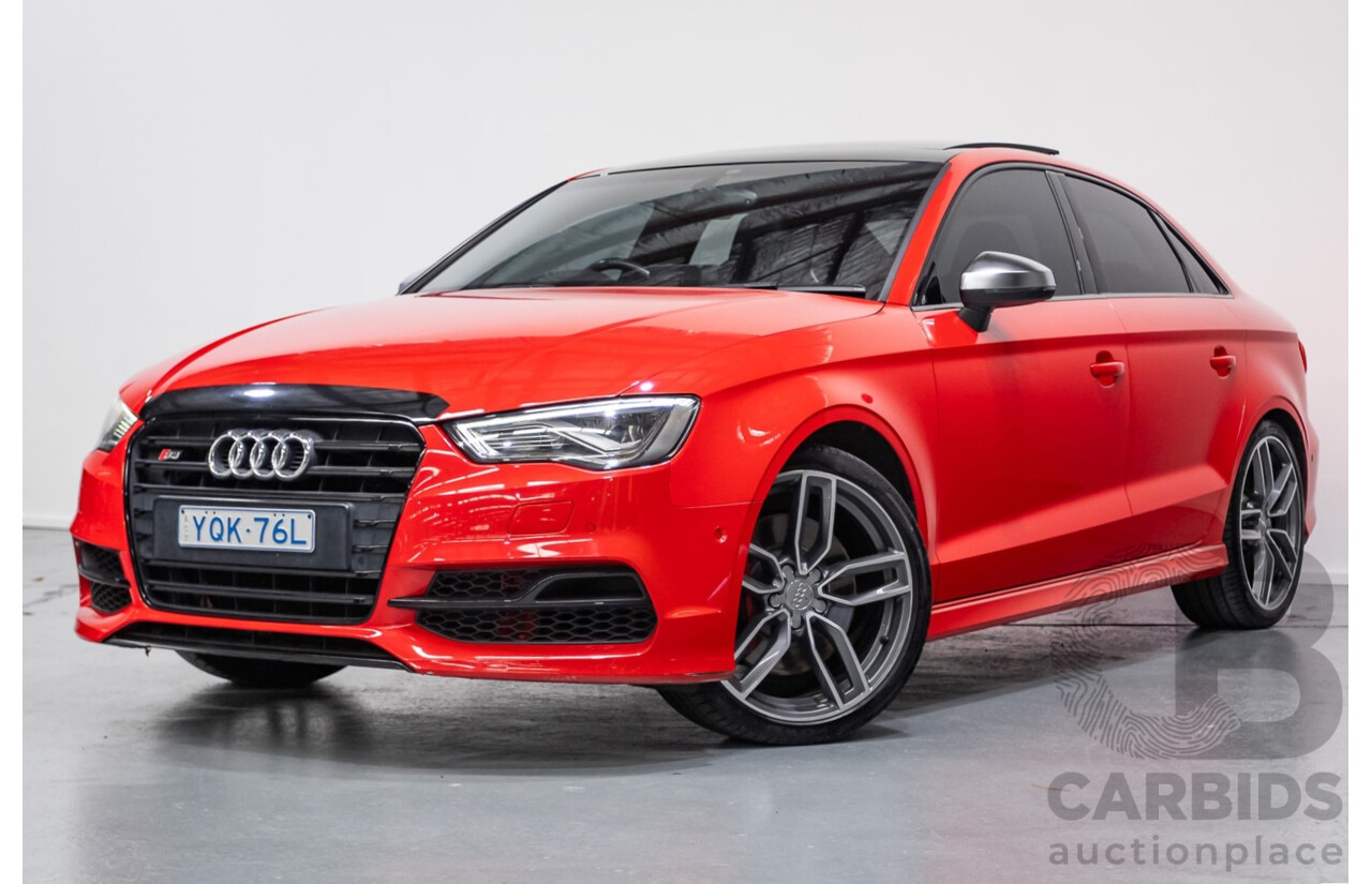 5/2015 Audi S3 2.0 TFSI Quattro (AWD) 8V MY15 4D Sedan Misano Red Pearlescent Turbo 2.0L