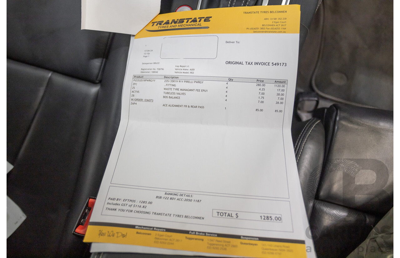 5/2015 Audi S3 2.0 TFSI Quattro (AWD) 8V MY15 4D Sedan Misano Red Pearlescent Turbo 2.0L