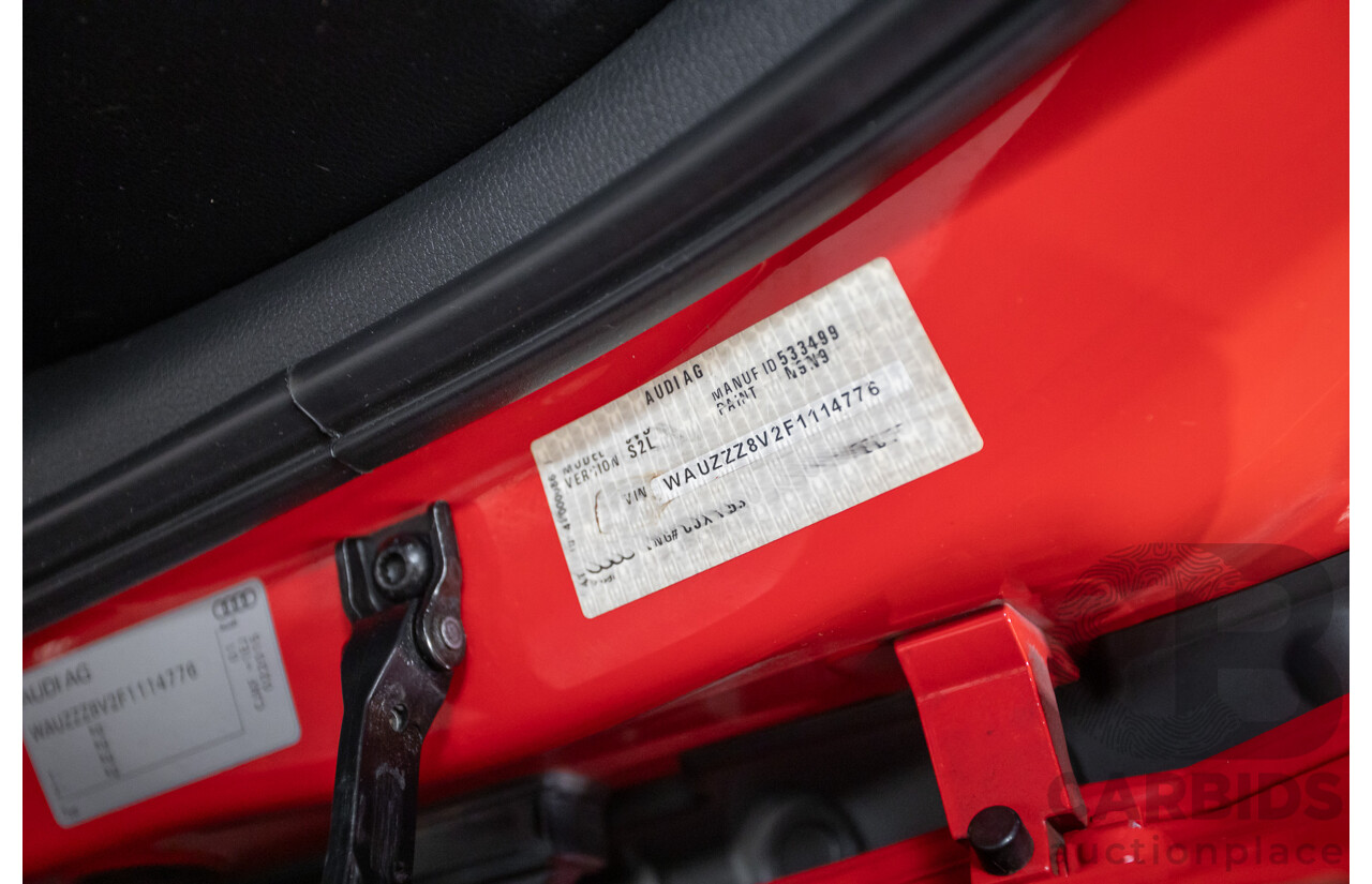 5/2015 Audi S3 2.0 TFSI Quattro (AWD) 8V MY15 4D Sedan Misano Red Pearlescent Turbo 2.0L