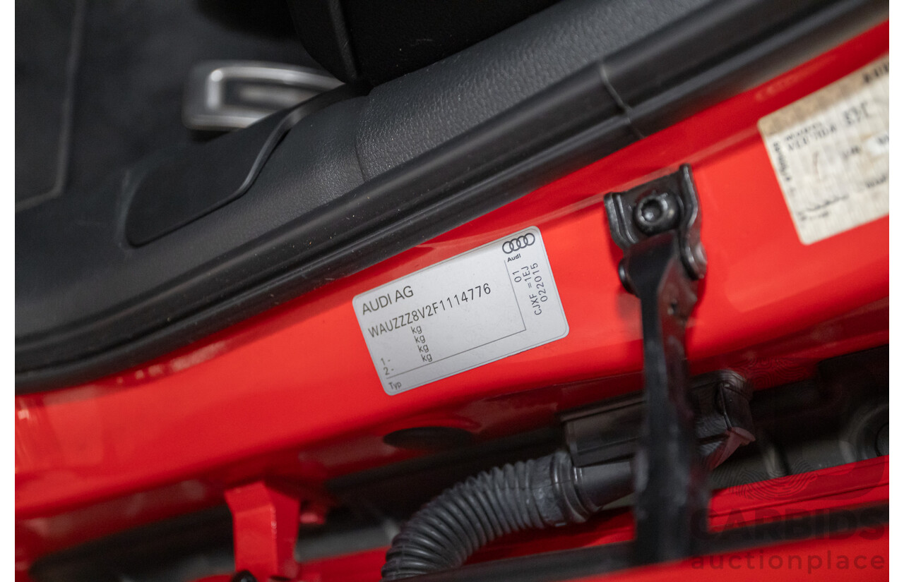 5/2015 Audi S3 2.0 TFSI Quattro (AWD) 8V MY15 4D Sedan Misano Red Pearlescent Turbo 2.0L
