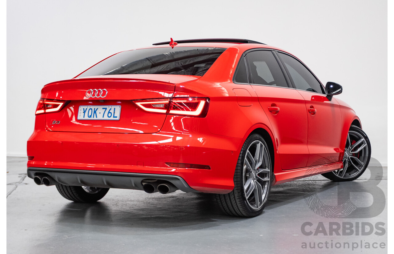 5/2015 Audi S3 2.0 TFSI Quattro (AWD) 8V MY15 4D Sedan Misano Red Pearlescent Turbo 2.0L