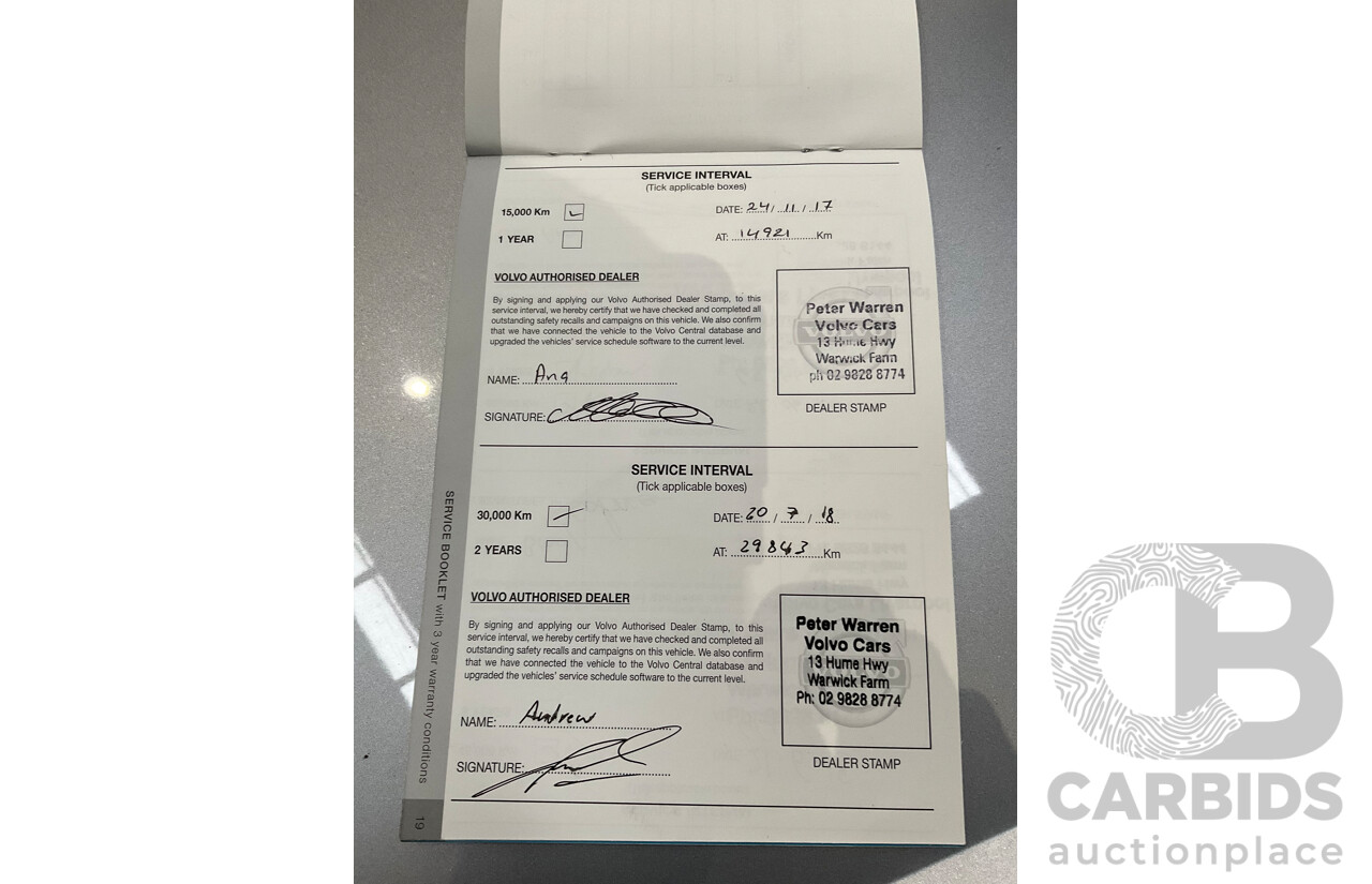 01/2017 Volvo XC60 D4 Luxury (AWD) DZ MY17 4d Wagon Blue Turbo Diesel 2.4L