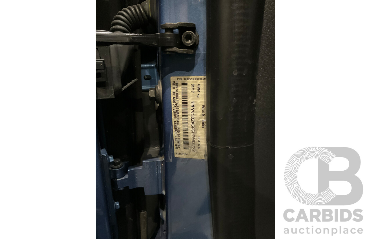 01/2017 Volvo XC60 D4 Luxury (AWD) DZ MY17 4d Wagon Blue Turbo Diesel 2.4L