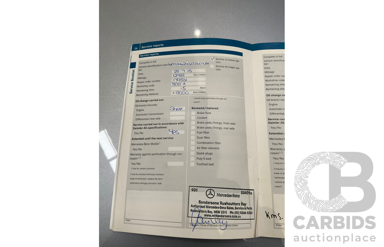 6/2014 Mercedes-Benz B200 246 MY14 5d Hatchback Mountain Grey Metallic Turbo 1.6L