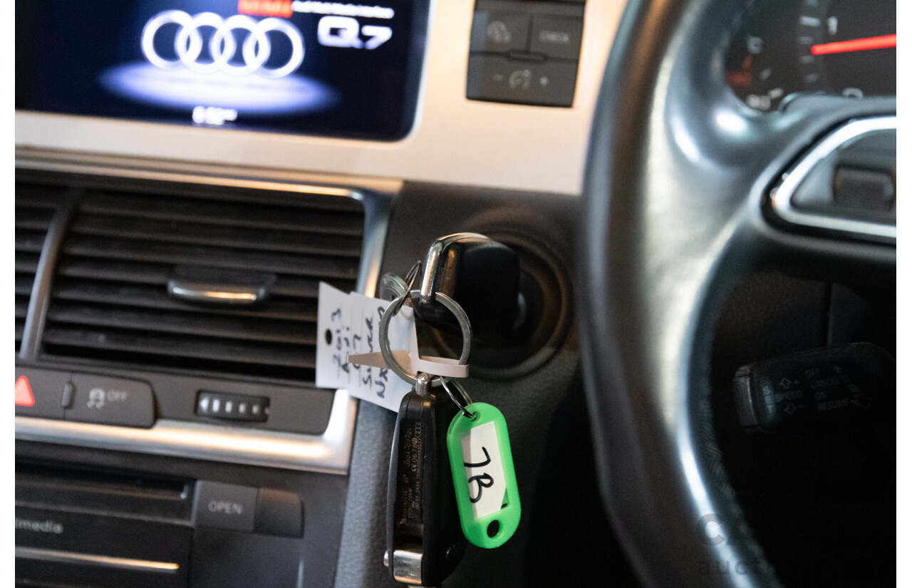 2/2014 Audi Q7 3.0 TDI S-Line Quattro MY14 4d Wagon Floret Silver Metallic Turbo Diesel V6 3.0L - 7 Seater