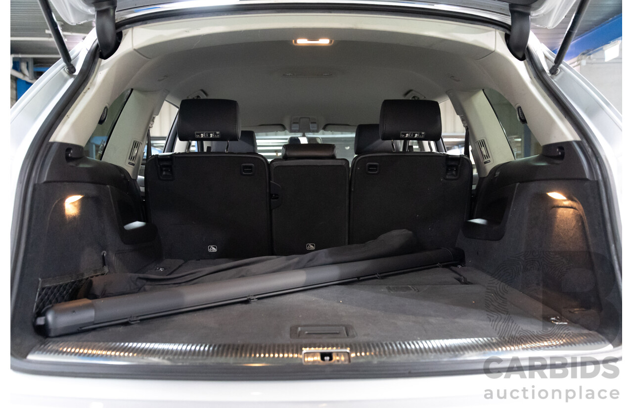 2/2014 Audi Q7 3.0 TDI S-Line Quattro MY14 4d Wagon Floret Silver Metallic Turbo Diesel V6 3.0L - 7 Seater