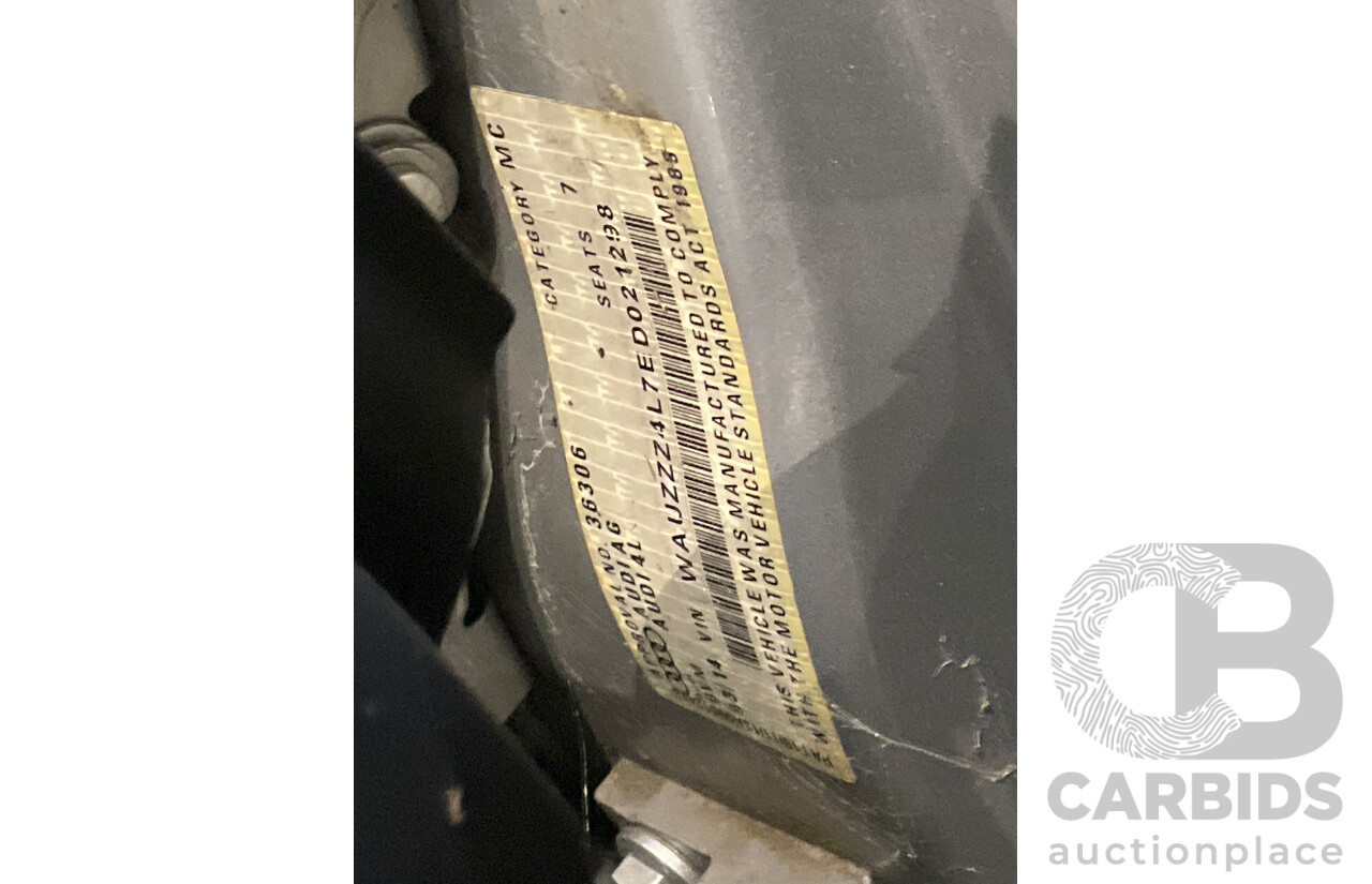 2/2014 Audi Q7 3.0 TDI S-Line Quattro MY14 4d Wagon Floret Silver Metallic Turbo Diesel V6 3.0L - 7 Seater