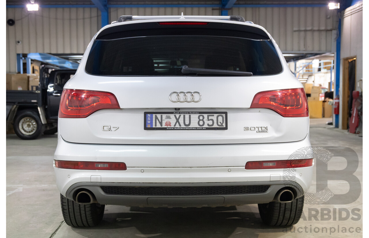 2/2014 Audi Q7 3.0 TDI S-Line Quattro MY14 4d Wagon Floret Silver Metallic Turbo Diesel V6 3.0L - 7 Seater