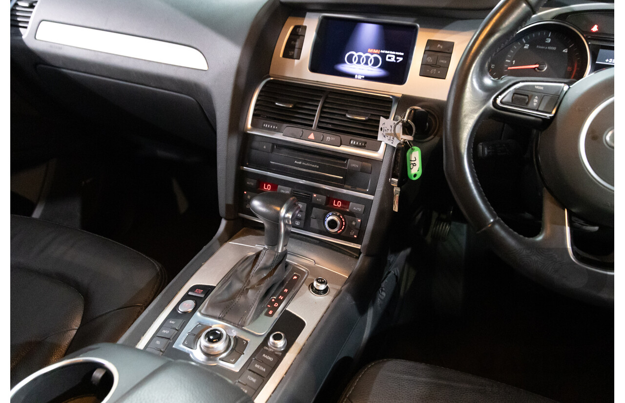 2/2014 Audi Q7 3.0 TDI S-Line Quattro MY14 4d Wagon Floret Silver Metallic Turbo Diesel V6 3.0L - 7 Seater