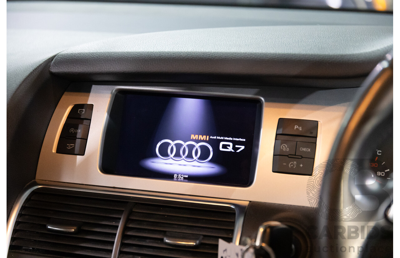 2/2014 Audi Q7 3.0 TDI S-Line Quattro MY14 4d Wagon Floret Silver Metallic Turbo Diesel V6 3.0L - 7 Seater