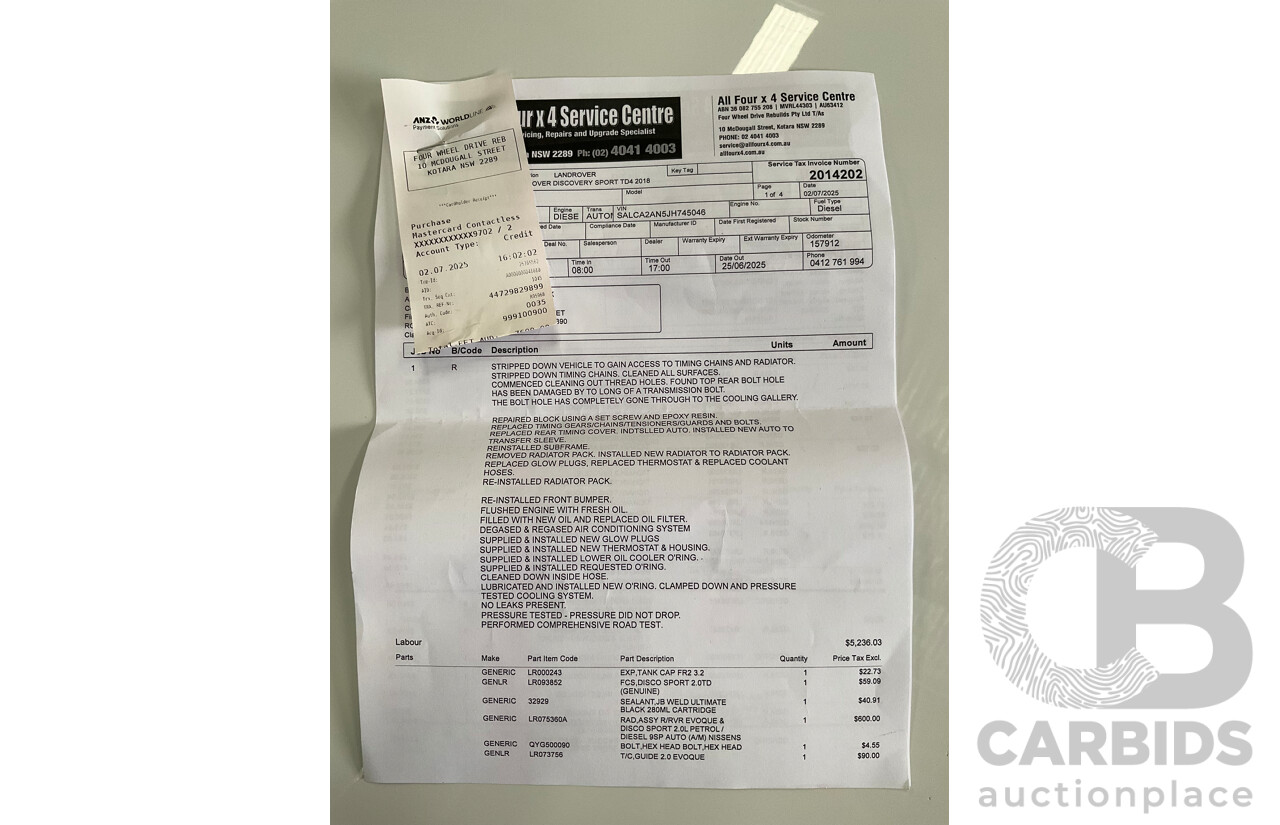 01/2018 Land Rover Discovery Sport Td4 HSE (132kW AWD) L550 MY18 4d Wagon Fuji White Turbo Diesel 2.0L - 7 Seater