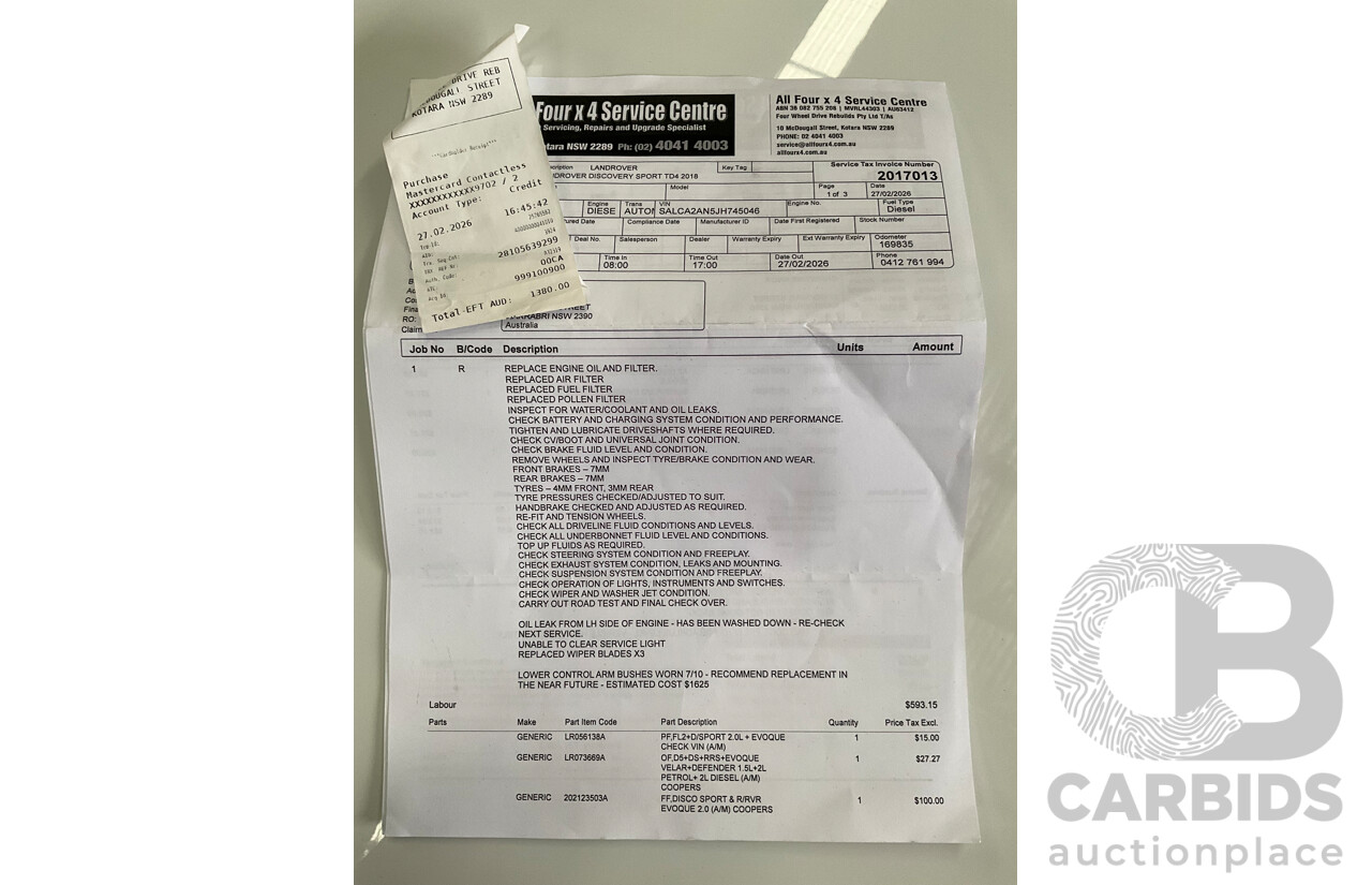 01/2018 Land Rover Discovery Sport Td4 HSE (132kW AWD) L550 MY18 4d Wagon Fuji White Turbo Diesel 2.0L - 7 Seater