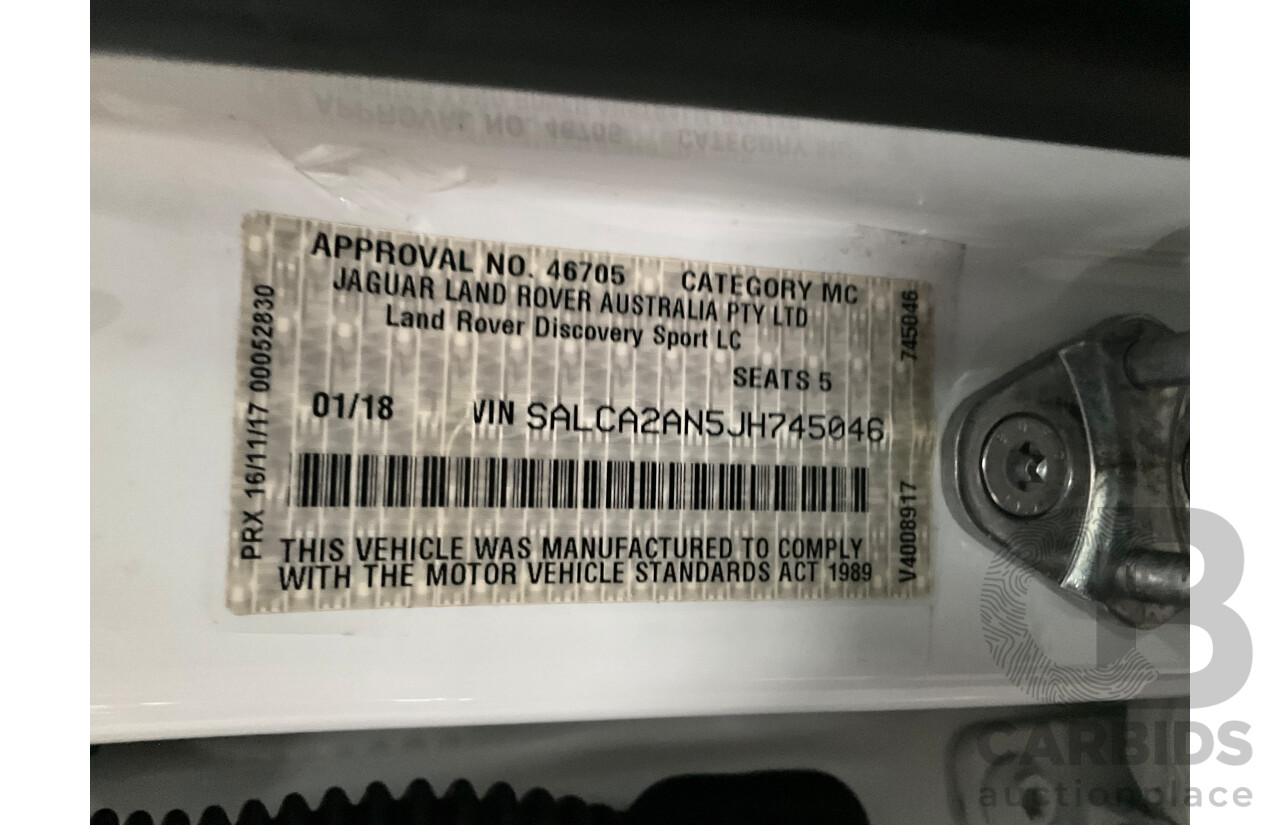 01/2018 Land Rover Discovery Sport Td4 HSE (132kW AWD) L550 MY18 4d Wagon Fuji White Turbo Diesel 2.0L - 7 Seater