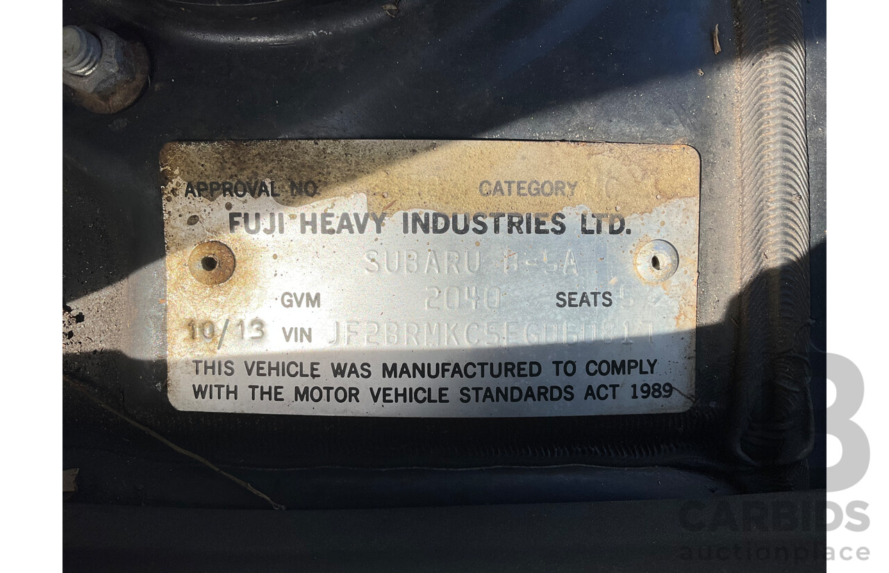 1/2013 Subaru Outback 2.5i (AWD) MY14 4d Wagon Black 2.5L