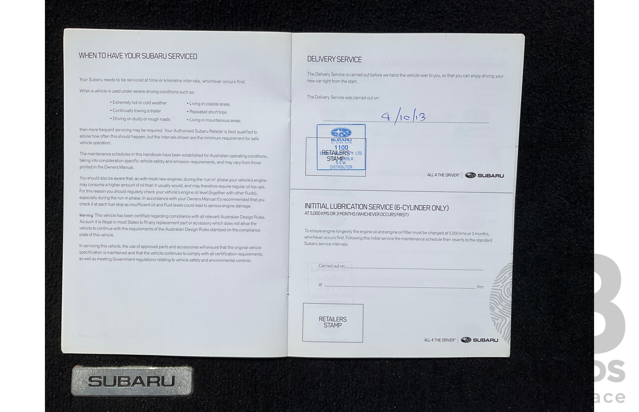 10/2013 Subaru Outback 2.5i (AWD) MY14 4d Wagon Black 2.5L