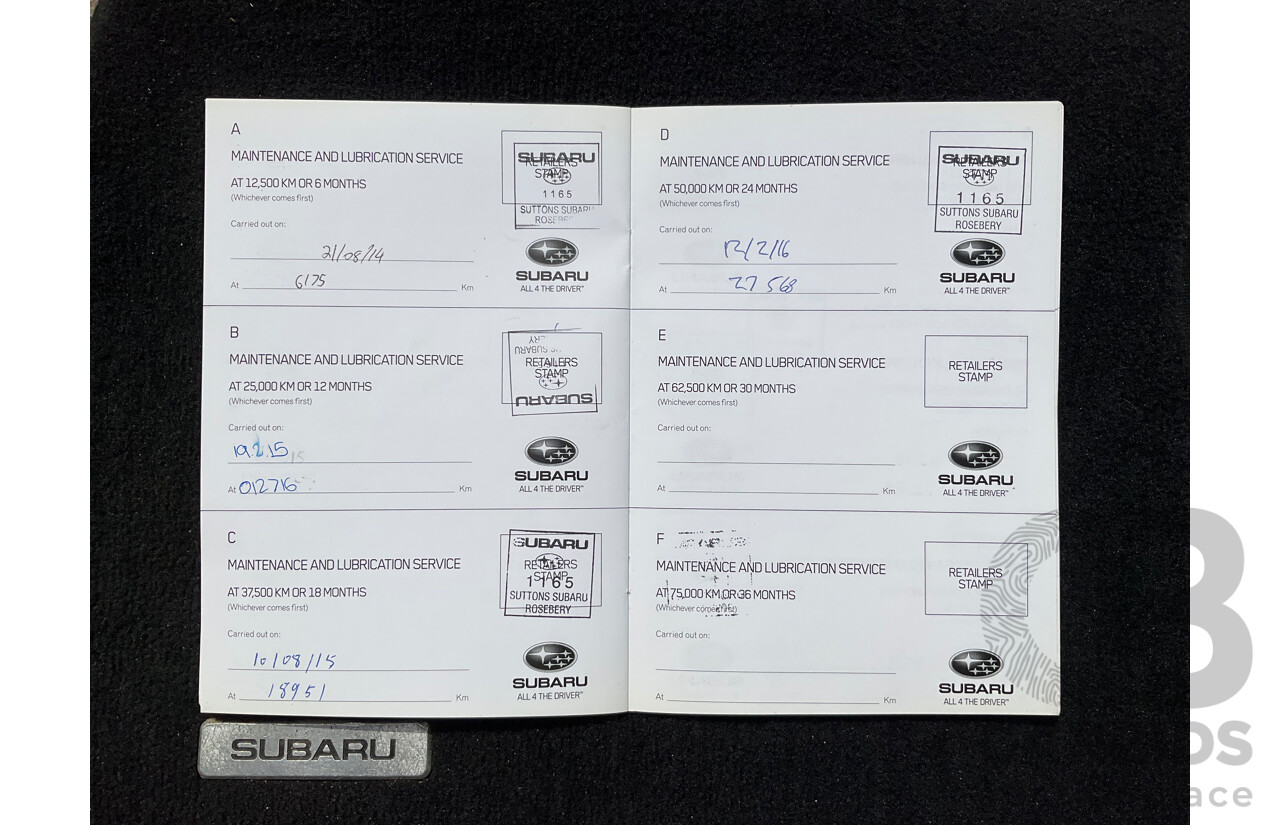 10/2013 Subaru Outback 2.5i (AWD) MY14 4d Wagon Black 2.5L