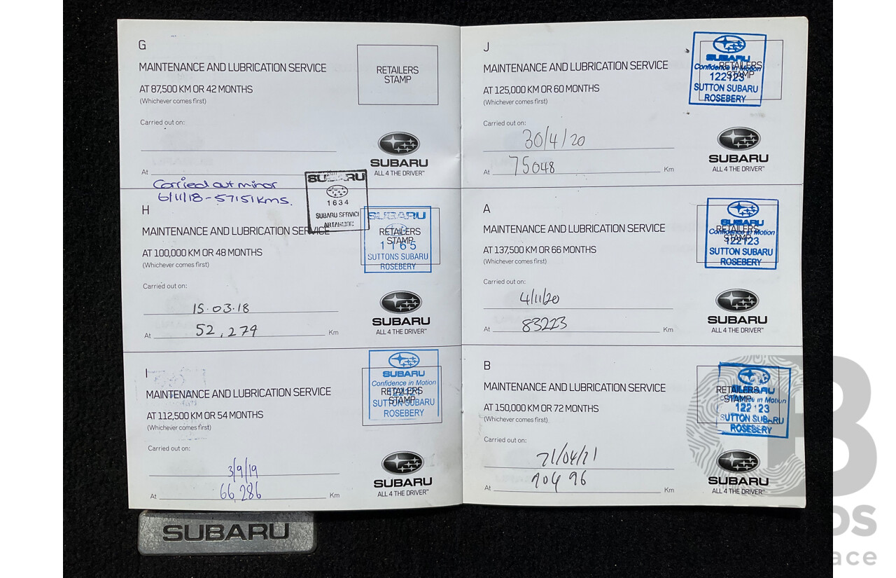 10/2013 Subaru Outback 2.5i (AWD) MY14 4d Wagon Black 2.5L