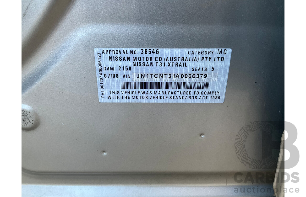 7/2008 Nissan X-Trail TS (4x4) T31 4d Wagon Silver 2.0L