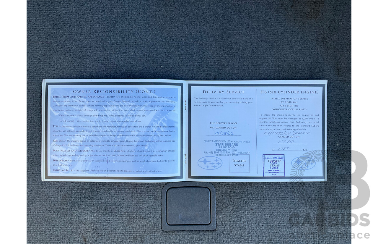 5/2002 Subaru Outback Limited (AWD) MY02 4d Wagon Blue 2.5L