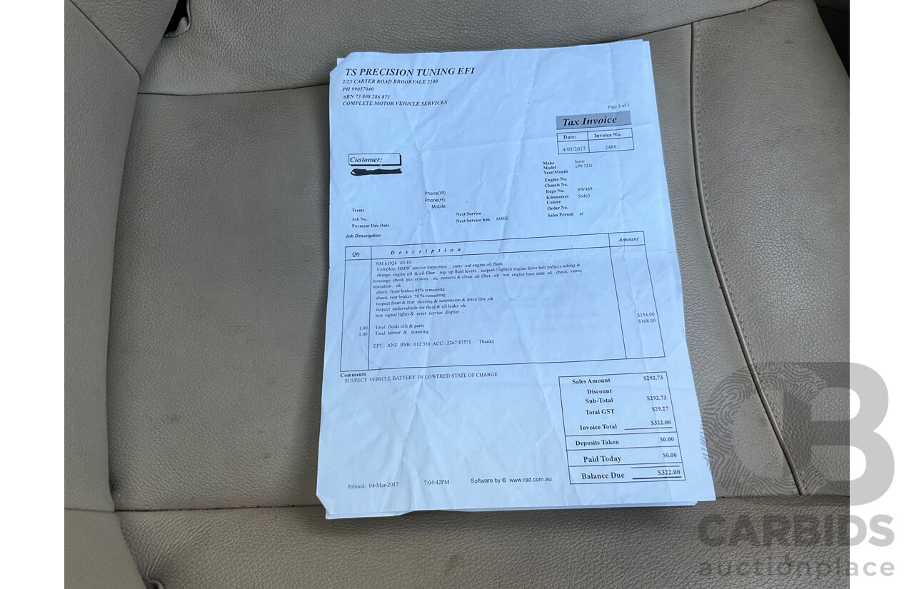 3/2010 BMW 323i E90 MY09 4d Sedan Black Sapphire Metallic 2.5L