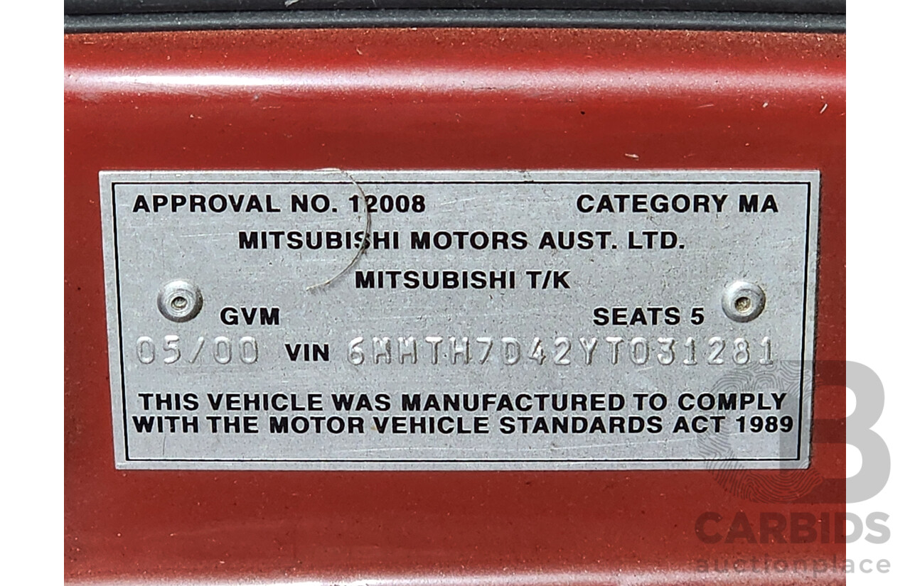 5/2000 Mitsubishi Magna Executive TH 4d Sedan Maroon 3.5L