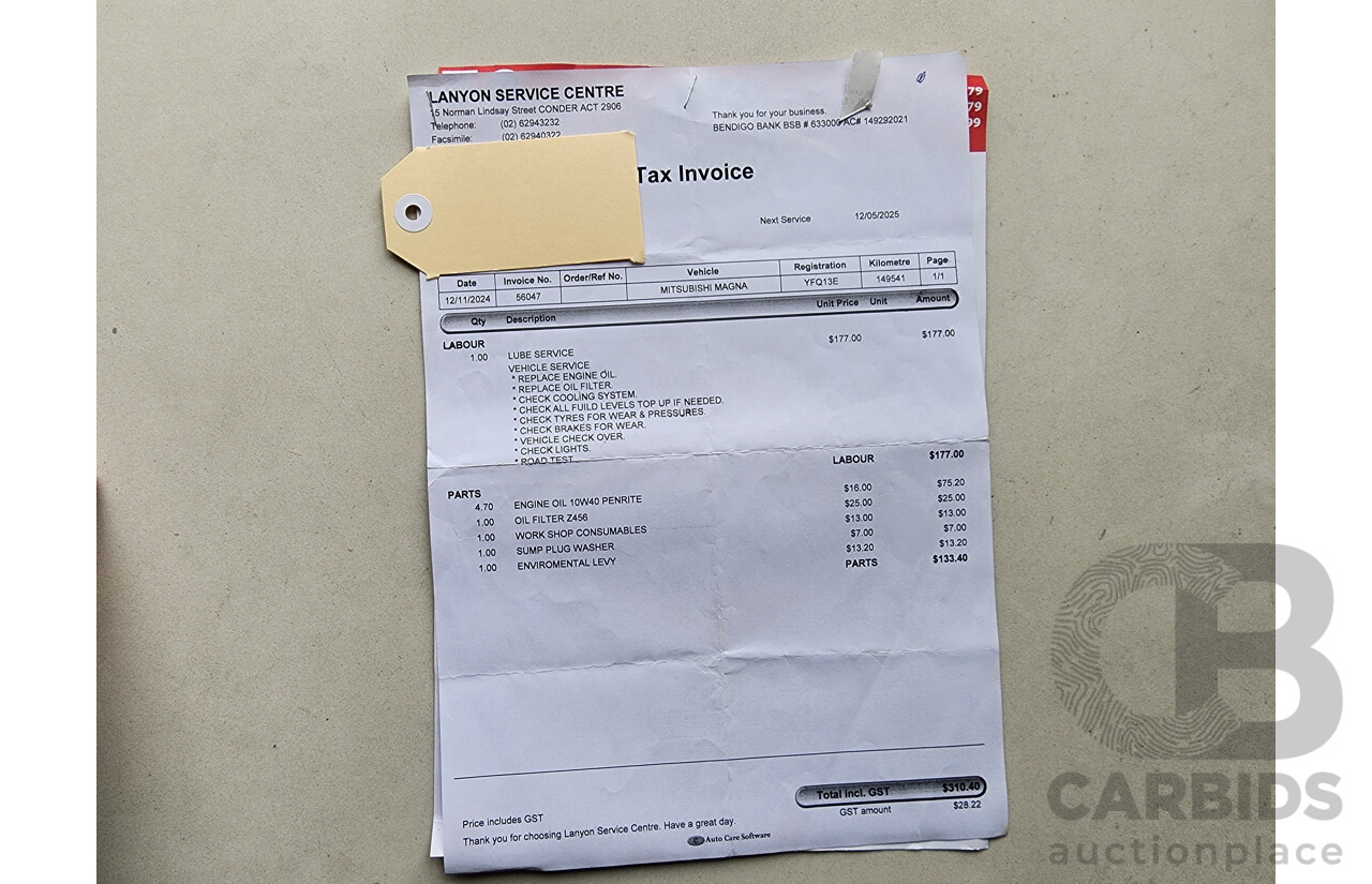 5/2000 Mitsubishi Magna Executive TH 4d Sedan Maroon 3.5L