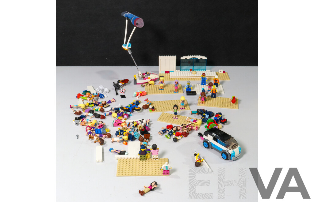 Collection of Mixed Lego Including Figurines, Van, Boat and More
