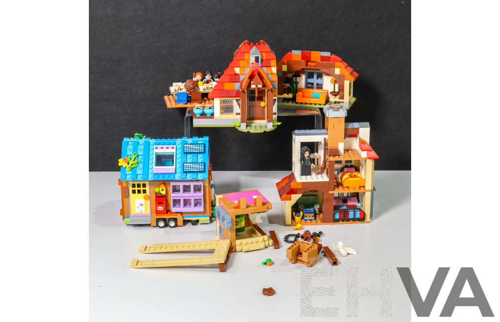 Collection of Lego Including Harry Potter Attack on the Burrow and Friends Mobile Tiny House