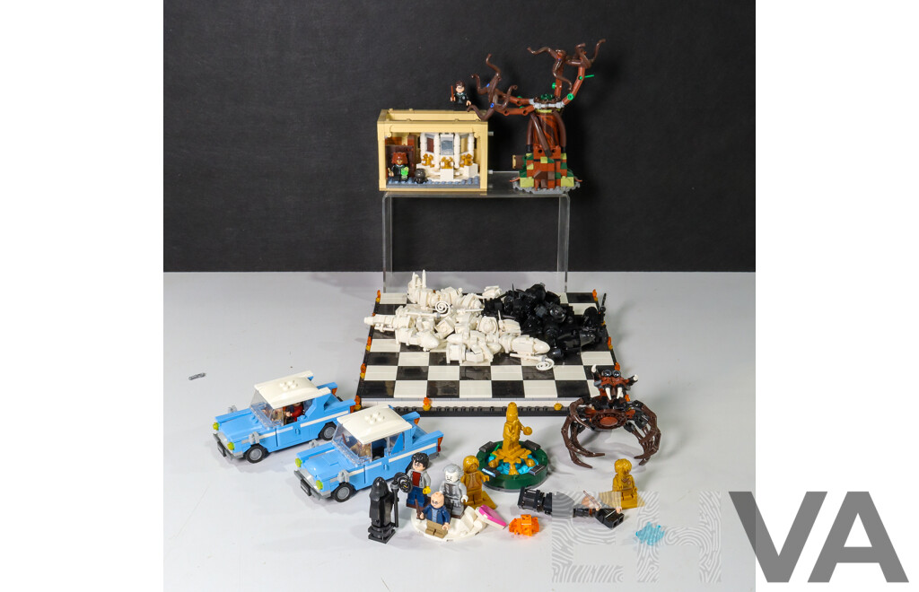 Collection of Harry Potter Lego Including Chess Set, Hogwarts Polyjuice Potion Mistake, Car, Spider and More