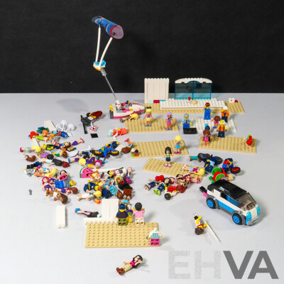 Collection of Mixed Lego Including Figurines, Van, Boat and More