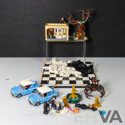 Collection of Harry Potter Lego Including Chess Set, Hogwarts Polyjuice Potion Mistake, Car, Spider and More