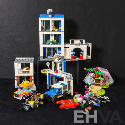 Collection of Lego Including City Police Station, Construction Loader, Car and Friends Nature Glamping
