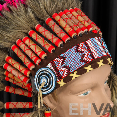 Good Reproduction Native American Feathered Headdress