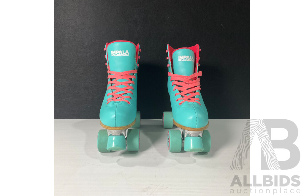 Impala Quad Rollerskates in Aqua and Pink Women's Size 11