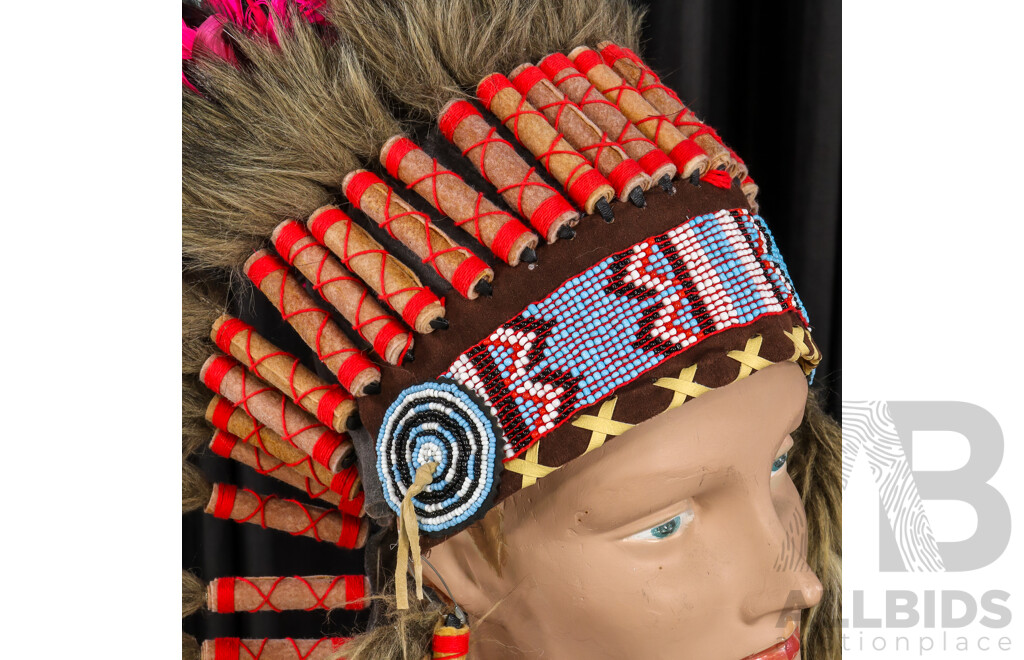 Good Reproduction Native American Feathered Headdress
