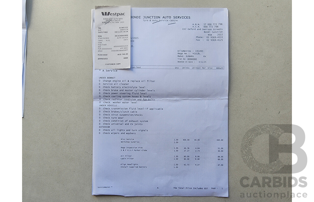 11/2014 Subaru XV 2.0i-L MY14 4d Wagon Grey 2.0L