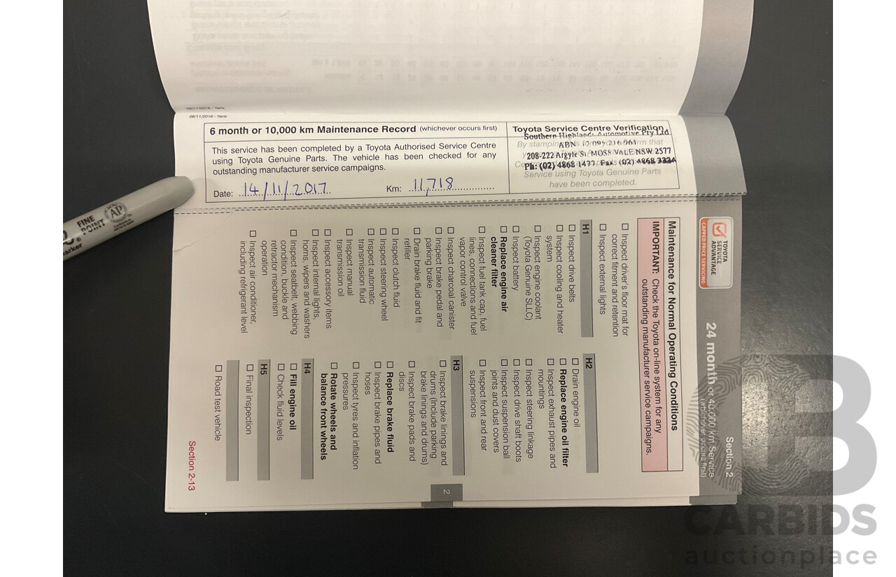 02/2017 Toyota Yaris Ascent (FWD) NCP130R MY17 5d Hatchback Glacier White 1.3L