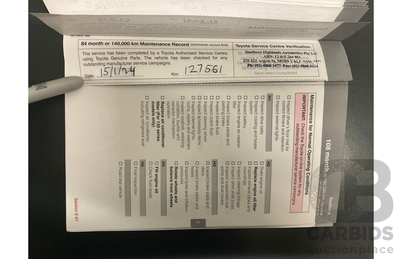 02/2017 Toyota Yaris Ascent (FWD) NCP130R MY17 5d Hatchback Glacier White 1.3L