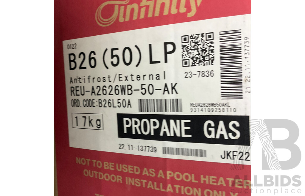 RINNAI Builders 26L/Min External HWS LPG (50Deg) (B26L50A) - ORP $999