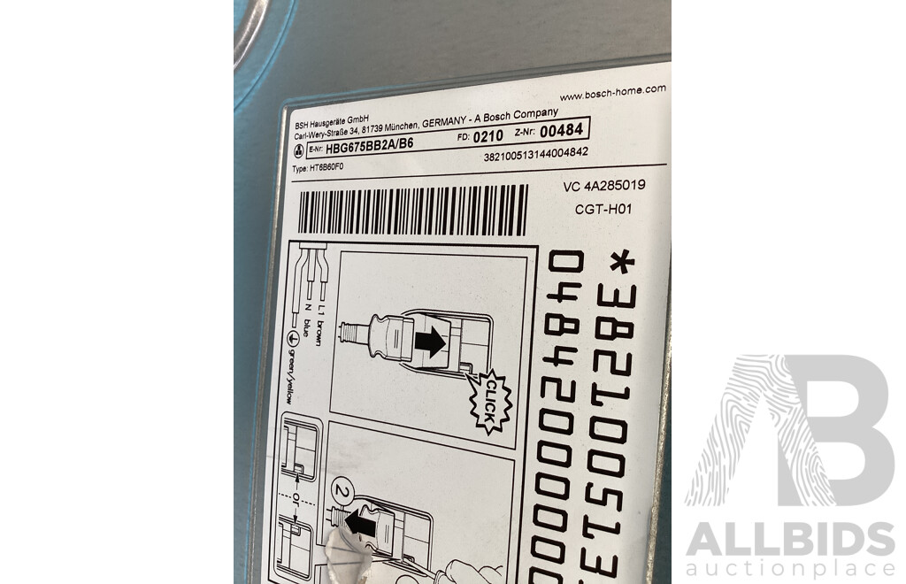 Bosch 600mm Series 8 Built-in Black Multifunction Oven TFT (HBG675BB2A) - ORP $2,200