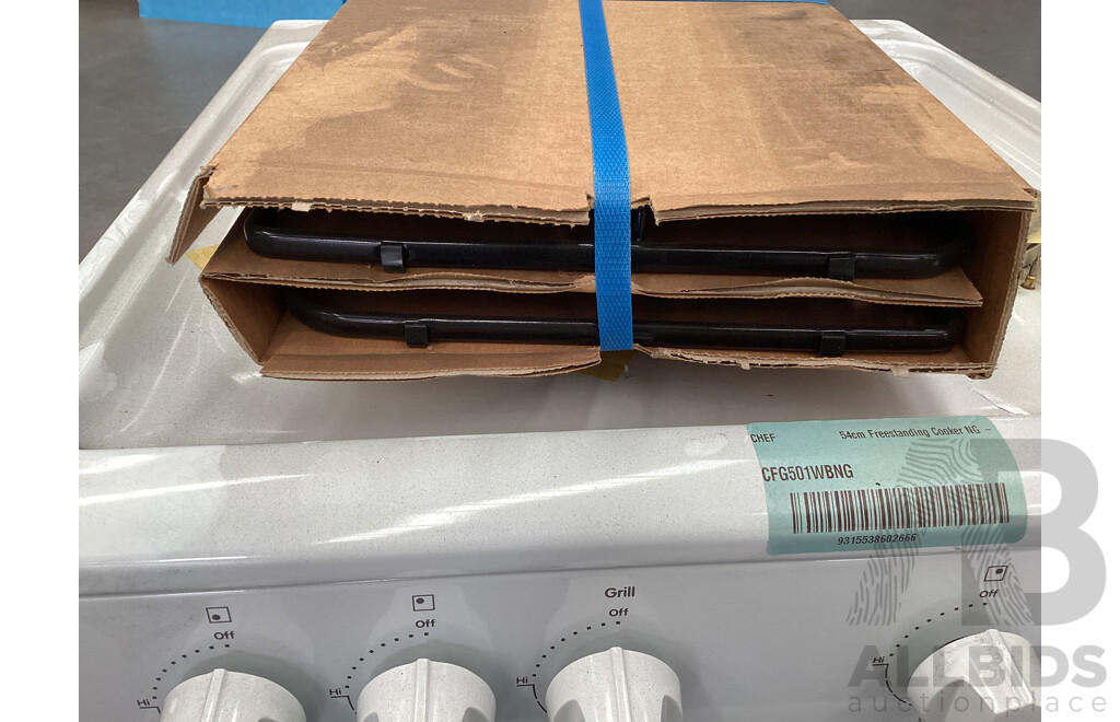 CHEF 540mm Gas Upright Cooker (CFG501WBNG) - ORP $899