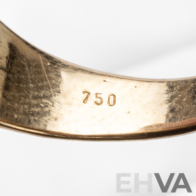 18ct Yellow Gold Ring with Pear Cut Pink Tourmaline - Size S.5