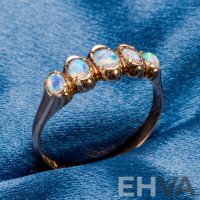 Vintage 15ct Rose Gold Ring with Australian Opals - Size S