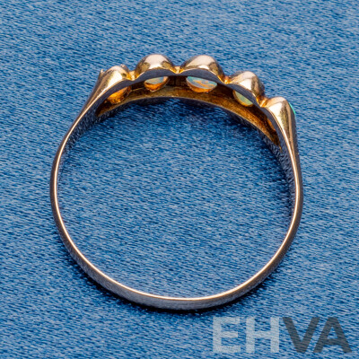 Vintage 15ct Rose Gold Ring with Australian Opals - Size S