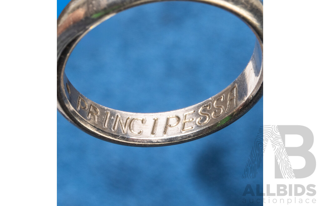 925 Sterling Silver Hinged Hoop Earrings and Wedder with Diamond - Size L