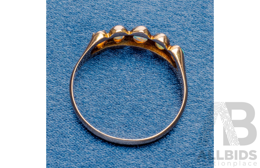 Vintage 15ct Rose Gold Ring with Australian Opals - Size S