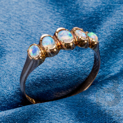 Vintage 15ct Rose Gold Ring with Australian Opals - Size S