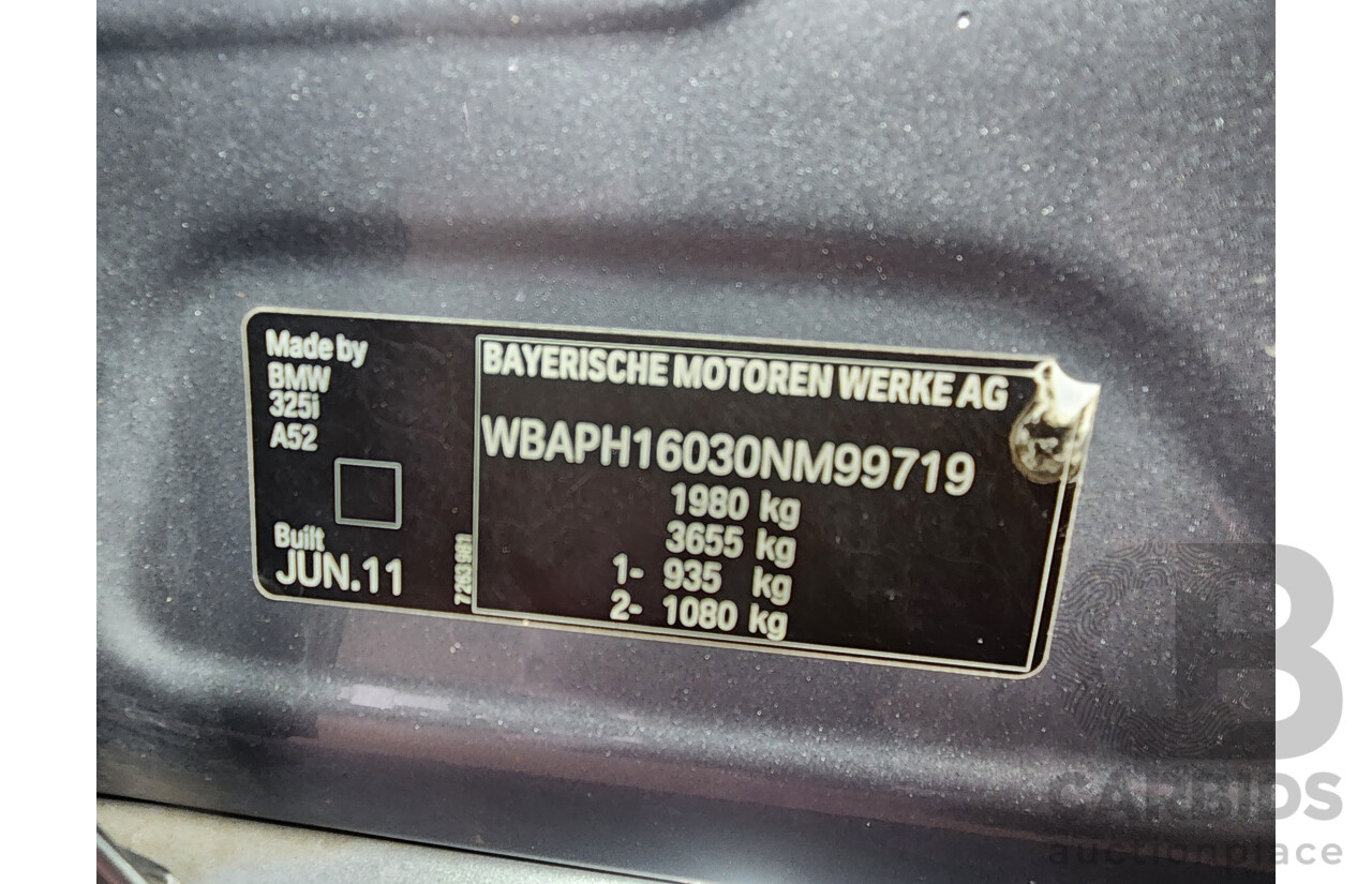 9/2011 Bmw 3 25i Exclusive E90 MY11 4d Sedan Grey 2.5L