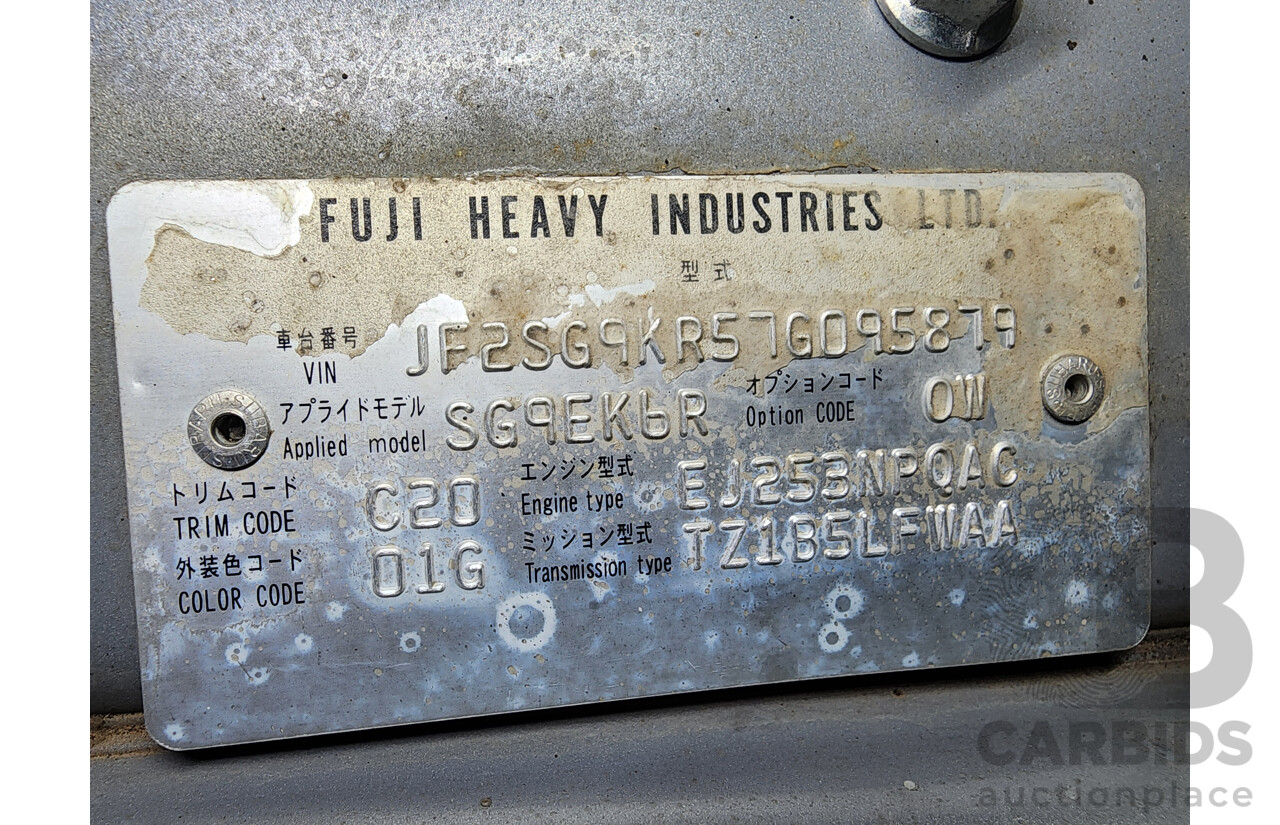 6/2007 Subaru Forester XS Luxury MY07 4d Wagon Silver 2.5L